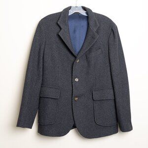 Eleventy Wool Jacket Sport Coat  Textured Blazer Gray Mens US 38 IT 48